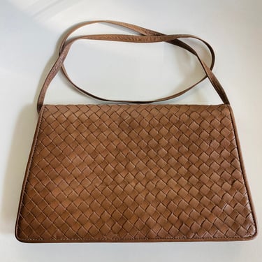 Meyers Taupe woven leather purse convertible clutch  bag vintage 