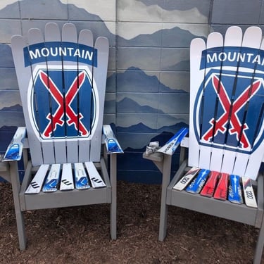 Set of 2 - Recycled Ski Chairs – 10th Mountain Division 