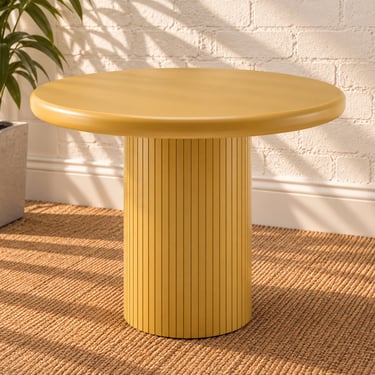 Camille Fluted Dining Table in Golden Ochre