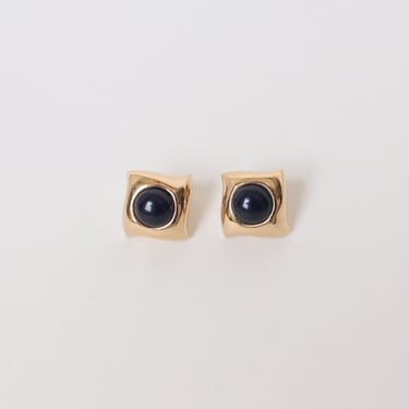 Vintage Midnight Cabochon Earrings