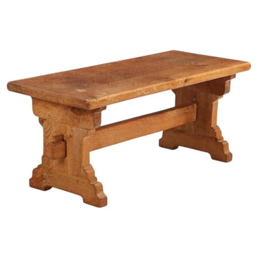 French Brutalist Style Gouged Carved Oak Coffee Table, C. 1960