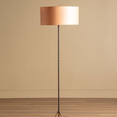 Faux-Bamboo Bronze Floor Lamp Manner of Baguès, France, 1940's