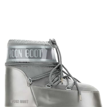 Moon Boot Unisex Silver Satin Icon Low Ankle Boots