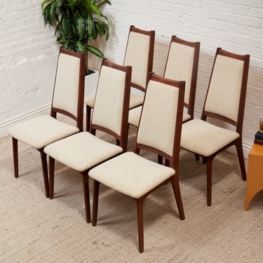 Restored Vintage Mid Century Dining Chairs Set of 6
