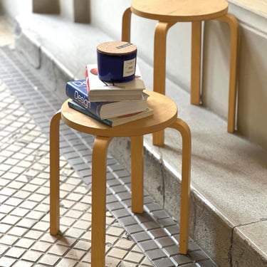 Vintage IKEA FROSTA Stools – Set of 2 – Stackable Birch Plywood Stools – Scandinavian Design – Discontinued IKEA Model 