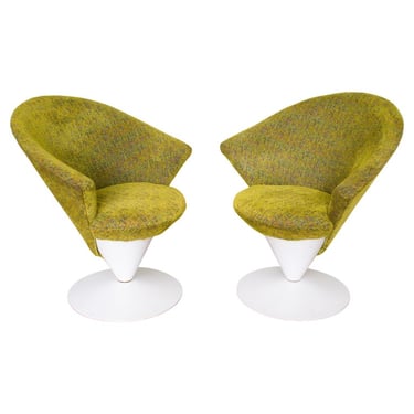 Mid-Century Adrian Pearsall Space Age Swivel Lounge Cone Chairs, a pair