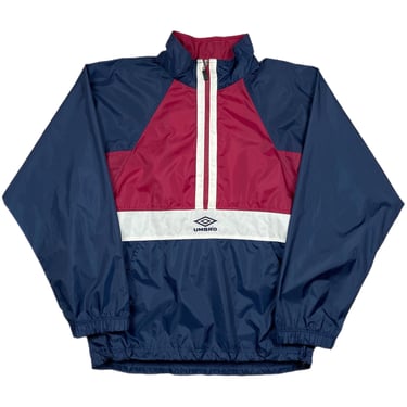 Vintage 90s Umbro Football/Soccer Style Half Zip Anorak Windbreaker Jacket (Large) 