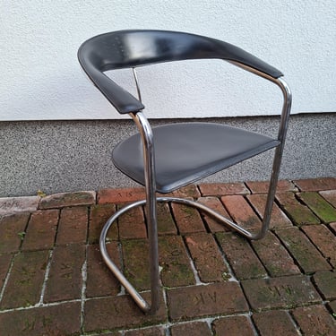 Postmodern Model Canasta Style Leather Chairs by Arrben, Italy, 1970s, No label present 