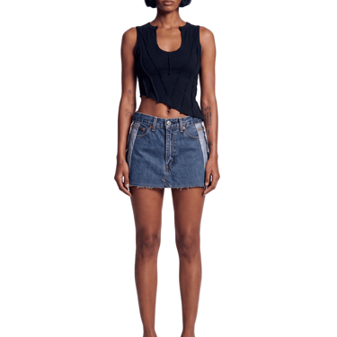 PORTERHOUSE MINI SKIRT IN VINTAGE BLUE