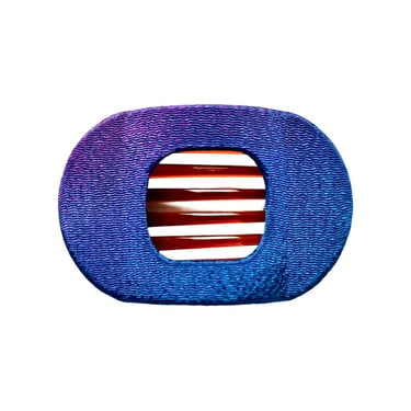 Satomi Clip, Thin Hair Clip, Barrette Clip, asanoha print, cobalt blue hair claw, side hair clip, square shape hair clip, japanese print 