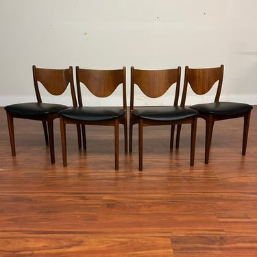 Mid-Century Teak Bent Wood Dining Chairs Set of 4