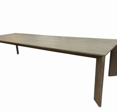 Restoration Hardware minimalist angular Arles dining table w/ cerused oak finish