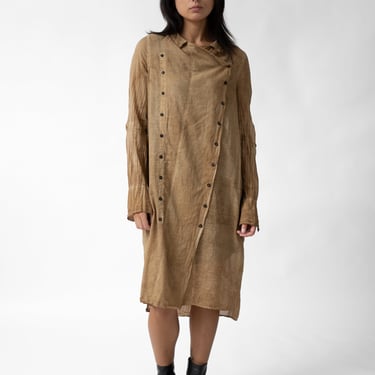 Double Breasted Button Front Shirt Dress