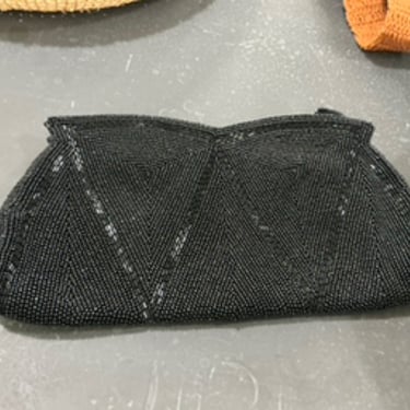 Black beaded clutch