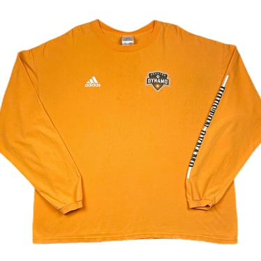 Vintage Y2K Adidas Houston Dynamo Soccer Team MLS Long Sleeve T-Shirt (XXL) 