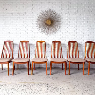 Danish Teak Highback Dining Chairs Set of 6