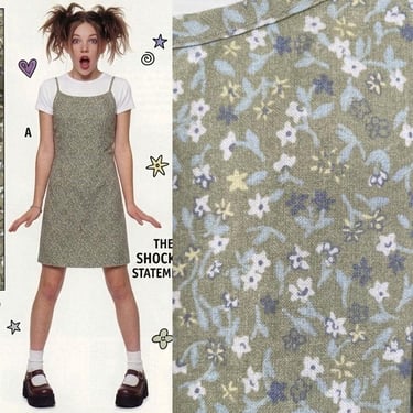 Vintage 1990s Ditsy Floral Spaghetti Strap Dress Size M/L 