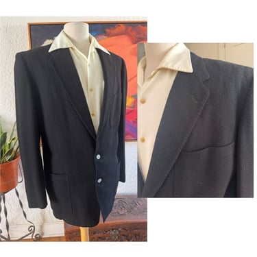 Awsome 1940's black wool Sports jacket --Ricky Ricardo Style size 42 long 