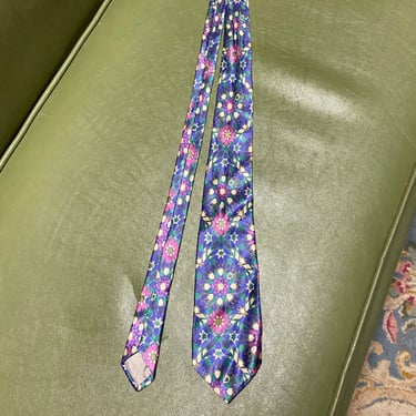 100131122 - Vintage FiorucciMon Division Pink Purple and Teal Tie -  - TIE