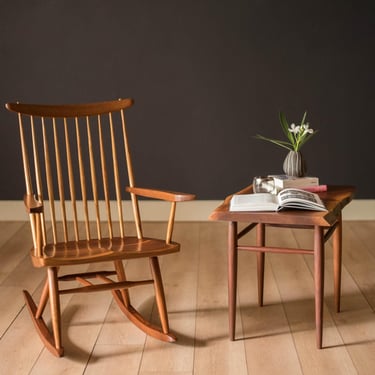 Vintage George Nakashima Solid Walnut New Lounge Chair Rocker with Arms 