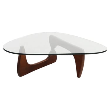 A Walnut and Glass Top Coffee Table by Noguchi for Herman Miller