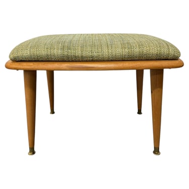 Mid-Century Modern Heywood Wakefield Champagne Upholstered Stool 