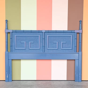 Faux Bamboo Greek Key Queen Headboard