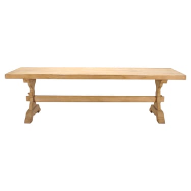 Country French Bleached Oak Farmhouse Dining Table 8.5 Ft