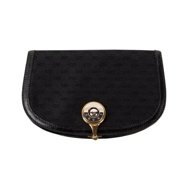 Gucci Vintage Black Tonal Monogram Mini Wallet Clutch