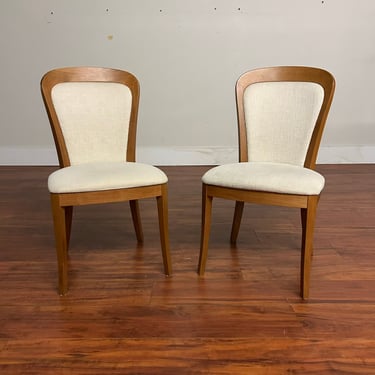 Vintage Italian Cherry Dining Chairs Pair