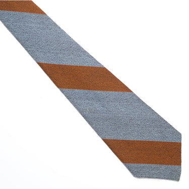 Vintage 1950s Blue and Brown Diagonal Stripe Necktie 