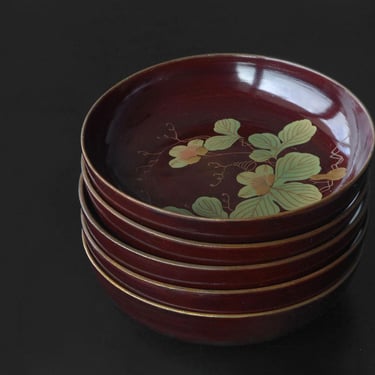 Antique Japanese Lacquerware Kaiseki Plate / 11.3cm 