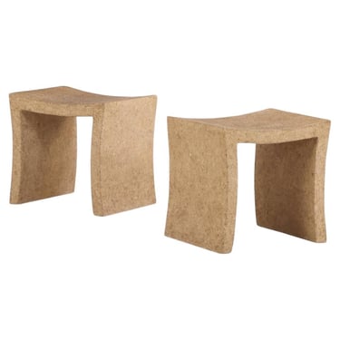 Pair of French Paper M&acirc;ch&eacute; Stools, C. 1980.