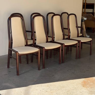 Set of 8 Danish Rosewood Dining Chairs by Boltinge Captain Chairs Mid Century 