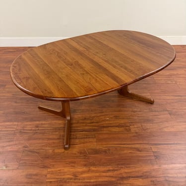 Danish Solid Cherry Dining Table with 2 Leaves