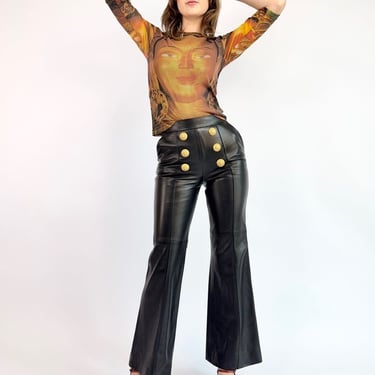Balmain Paint It Black Leather Pants