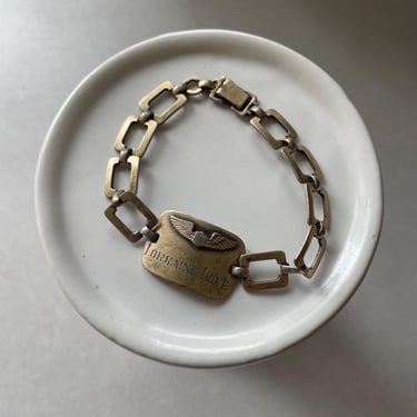 Vintage 1940s WWII Military Sweetheart Chain Link Bracelet | US Army, Aviator Pilot Wings, Lorraine Love, Jackson California, Homefront 