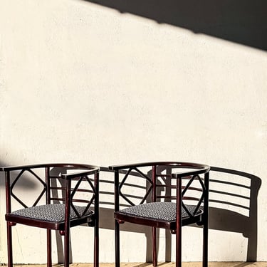 Pair Early Fledermaus Chairs by Josef Hoffmann
