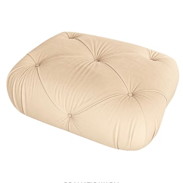 Tufted Suede Ottoman by J Robert Scott
