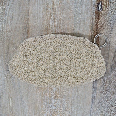 Vintage 1960s Vanilla Scalloped Textured Bridal Bag Wedding Day Clutch 