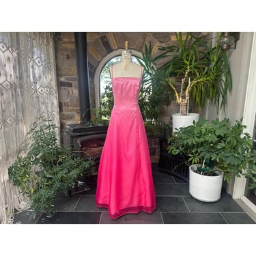 Vintage Y2K Strapless Ombre Pink Silver Stud Formal Dress Jump Apparel 