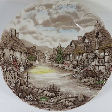 Vintage Johnson Brothers Olde English Countryside Dinner Plates - Set of 4 Olde English Countryside Transferware Dinner Plates 
