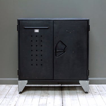 Industrial two door cabinet marked No.195 