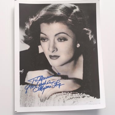 MYRNA LOY Autographed Publicity Still Black & White 8x10 