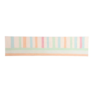 Large Original Vintage 1980s Oil on Canvas Pastel Colored Horizontal Painting #2 