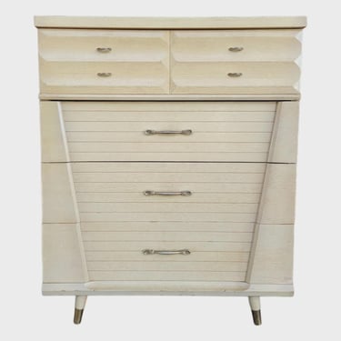 Mid-Century Modern Tall Dresser With Art Deco Influence 