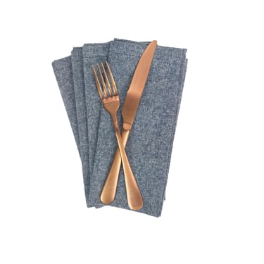 Indigo Linen Napkins: Cloth Dinner Napkins 