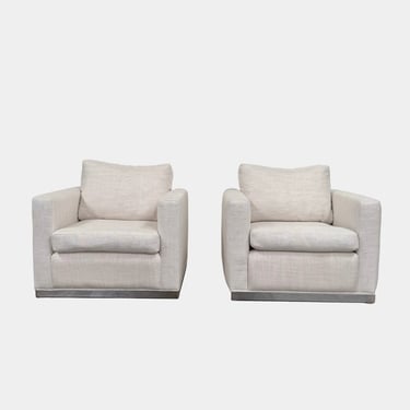 Milo Baughman - In the style of - Armchair Set of 2