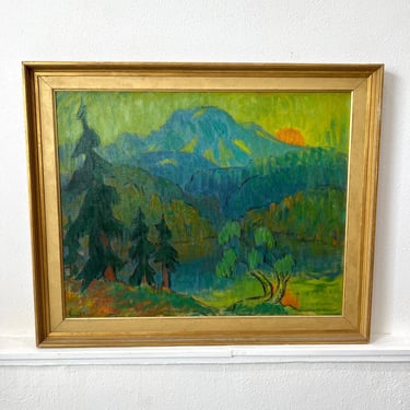 Swedish Oil Painting Of Landscape By Knut Lundström