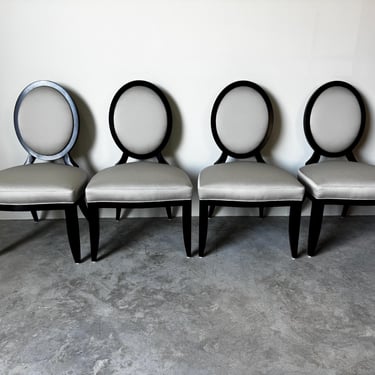 Barbara Barry for Baker Oval X-Back Dining Side Chairs – Set of 4 